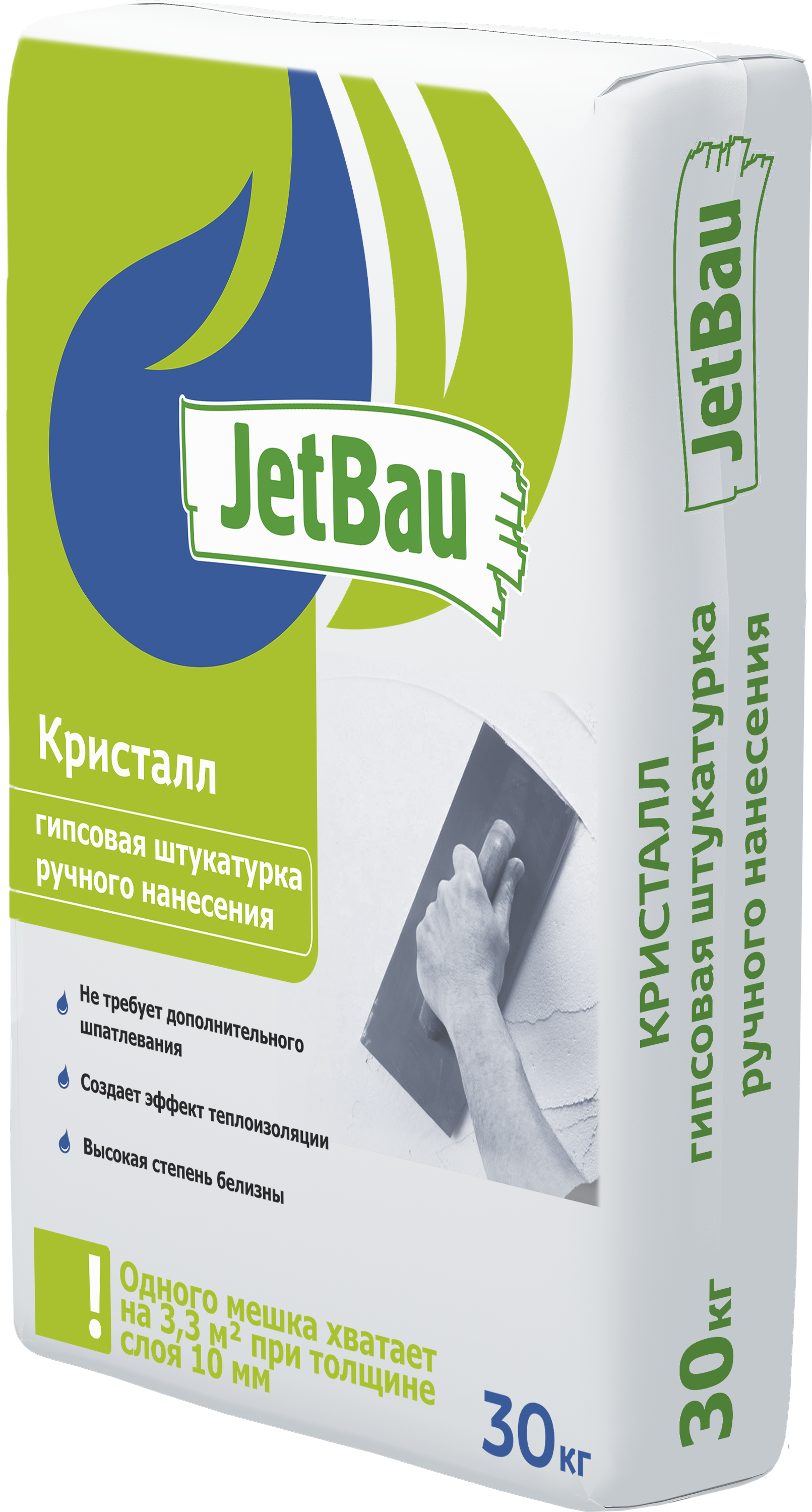 JetBau КРИСТАЛЛ Гипсовая штукатурка ручного нанесения 30 кг