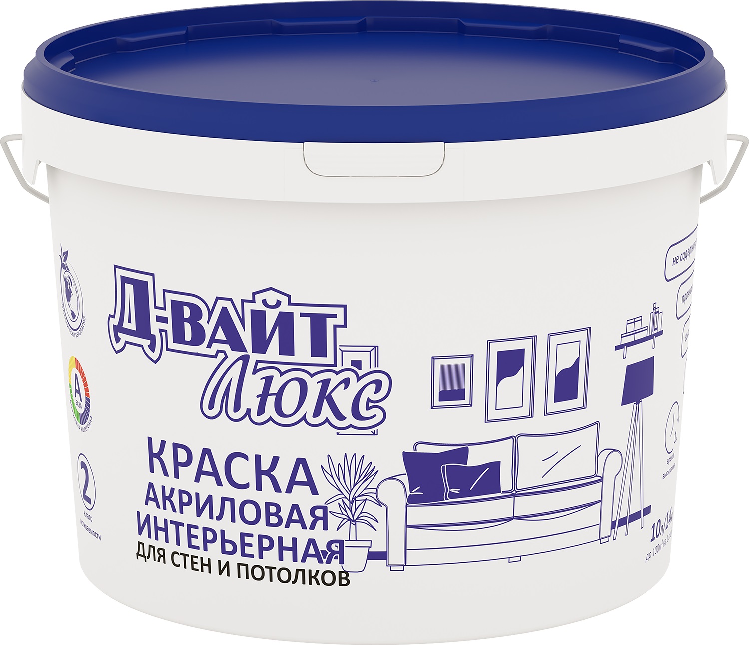 Д-Вайт Люкс ИНТЕРЬЕРНАЯ акриловая краска 14 кг