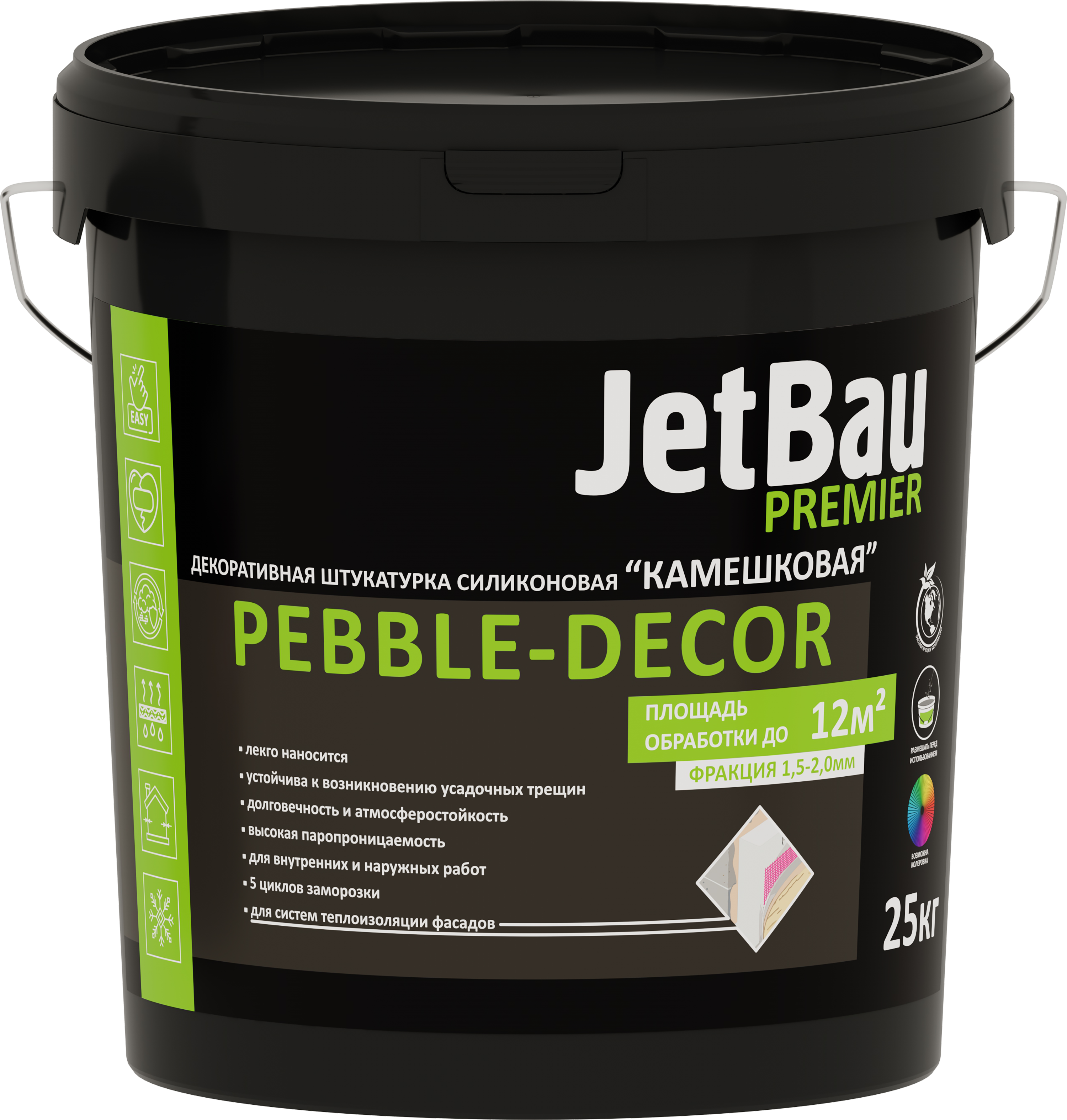 JetBau Premier PEBBLE-DECOR силиконовая декоративная штукатурка 25 кг